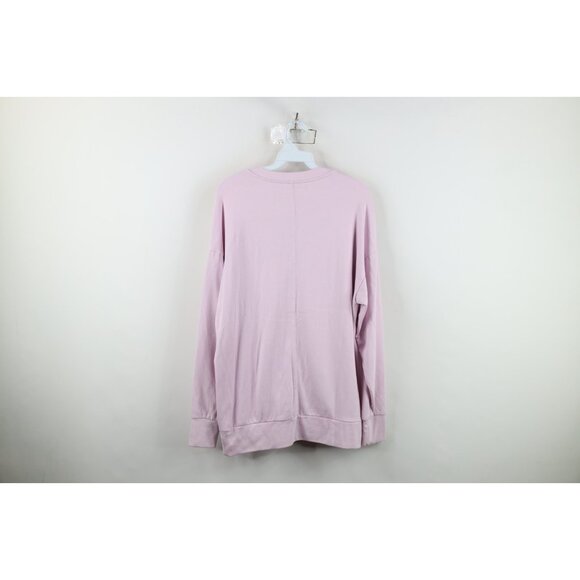 Fabletics Womens XXS Blank Oversized Baggy Fit Yoga Gym V-Neck Sweatshirt Pink - Picture 12 of 14